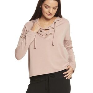 Beyond Yoga Over Tied Cropped Pullover in Mauve - cyclebar
